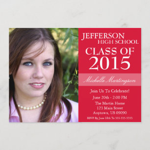Two-Tone Graduation Invitations (Red)