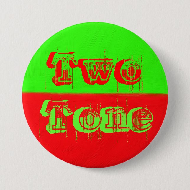Two Tone - Green and Red 7.5 Cm Round Badge (Front)