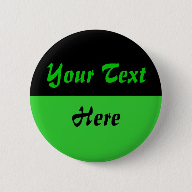 Two Tone - Green lower half 6 Cm Round Badge (Front)
