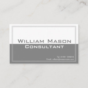 Two Tone Grey White, Professional Business Card