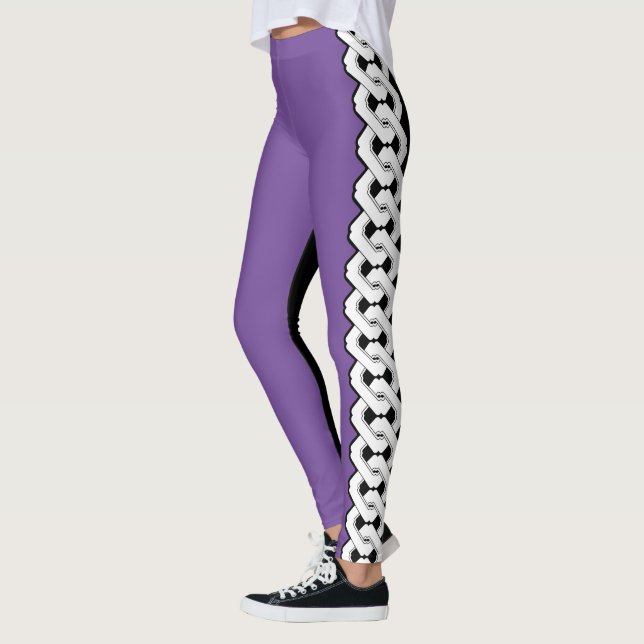 Two Tone Japanese Chain Pattern Leggings (Left)