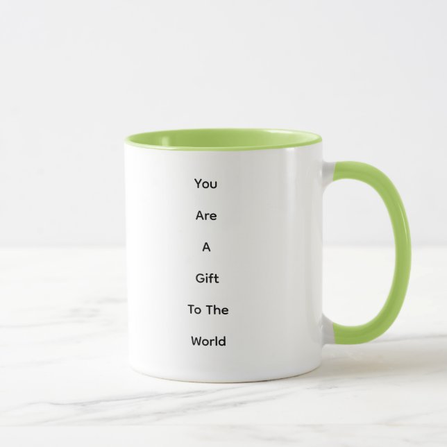 Two-tone lime coloured interior Mug (Right)