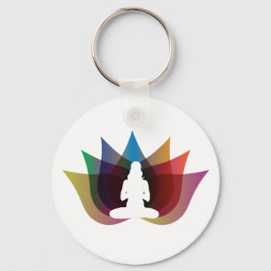 Two Tone Lotus Flower Keychain