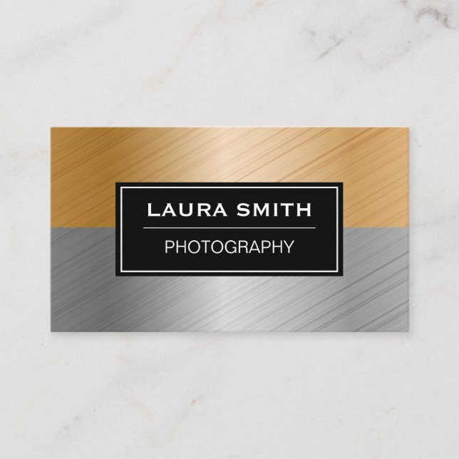 Two Tone Metallic Brushed Business Card (Front)