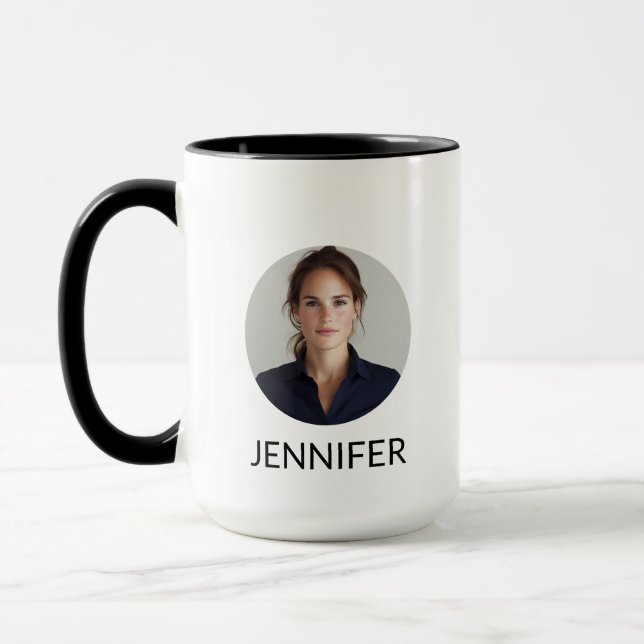 Two Tone Minimalist Custom Name And Photo / Logo Mug (Left)