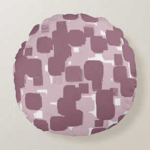 Two Tone Modern Stylish Pink Teal Abstract Pattern Round Cushion