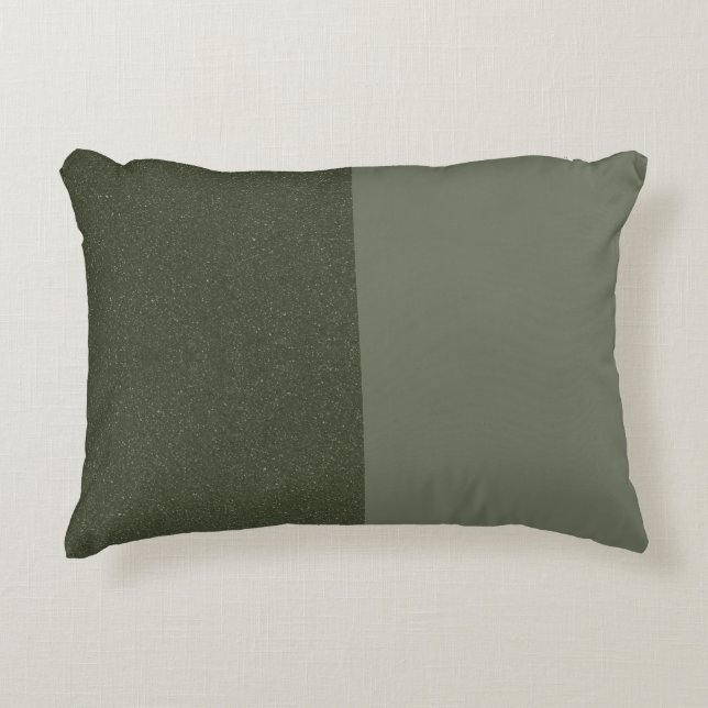 Two-Tone Moss Green Accent Pillow – Customisable (Front)