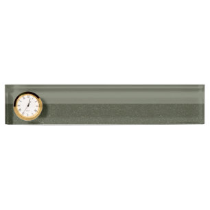 Two-Tone Moss Green Clock Desk Nameplate