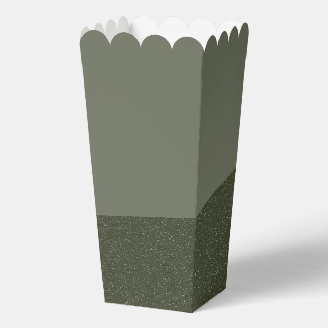 Two-Tone Moss Green Favour Box – Custom Look (Front)