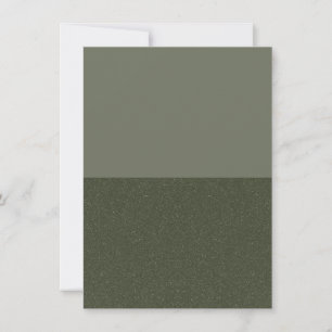Two-Tone Moss Green Flat Announcement Card Custom