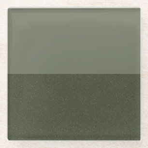Two-Tone Moss Green Glass Coaster – Customisable