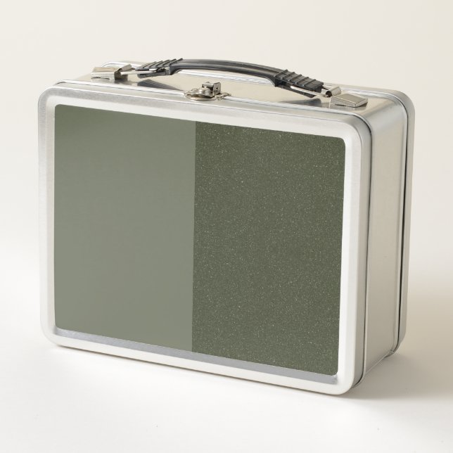 Two-Tone Moss Green Metal Lunchbox (Front)