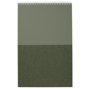 Two-Tone Moss Green Minimalist Calendar - Custom