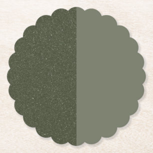 Two-Tone Moss Green Paper Coaster – Customisable