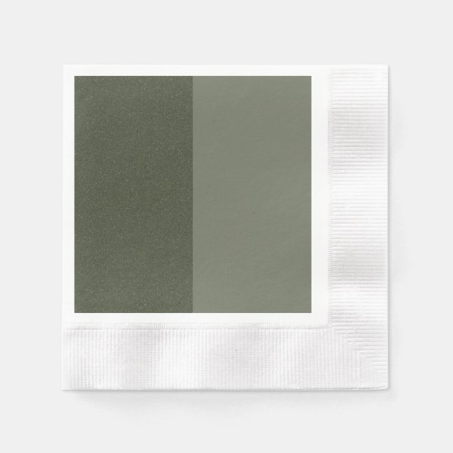 Two-Tone Moss Green Paper Napkin – Customisable (Front)