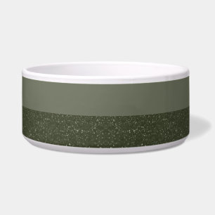 Two-Tone Moss Green Pet Bowl – Customisable