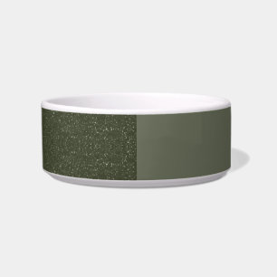 Two-Tone Moss Green Pet Bowl – Customisable Design