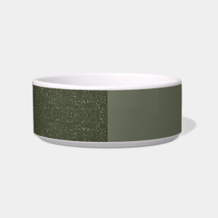 Two-Tone Moss Green Pet Bowl – Customizable Design