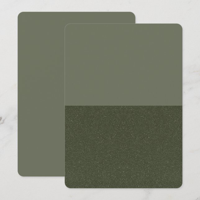 Two-Tone Moss Green Save The Date Card – Customise (Front/Back)