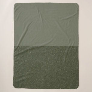 Two-Tone Moss Green Sherpa Blanket