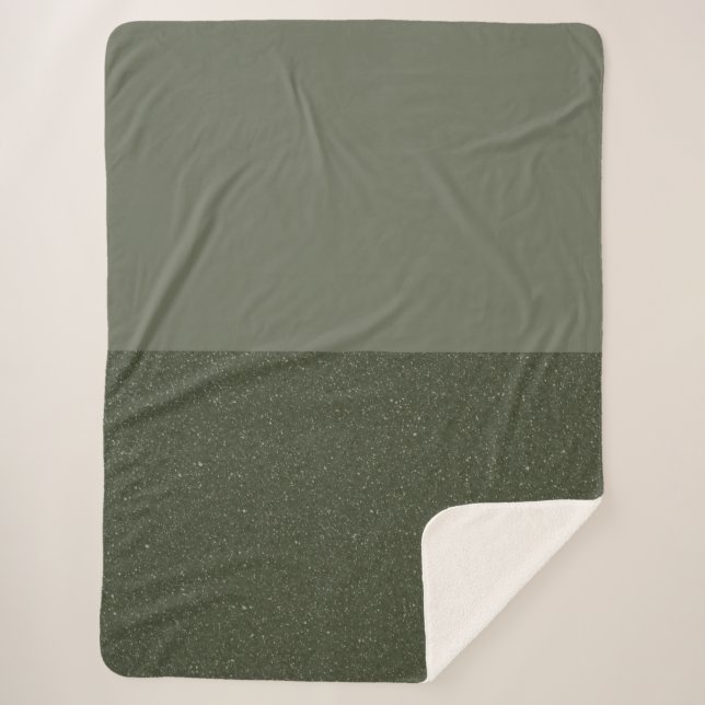 Two-Tone Moss Green Sherpa Blanket (Front)