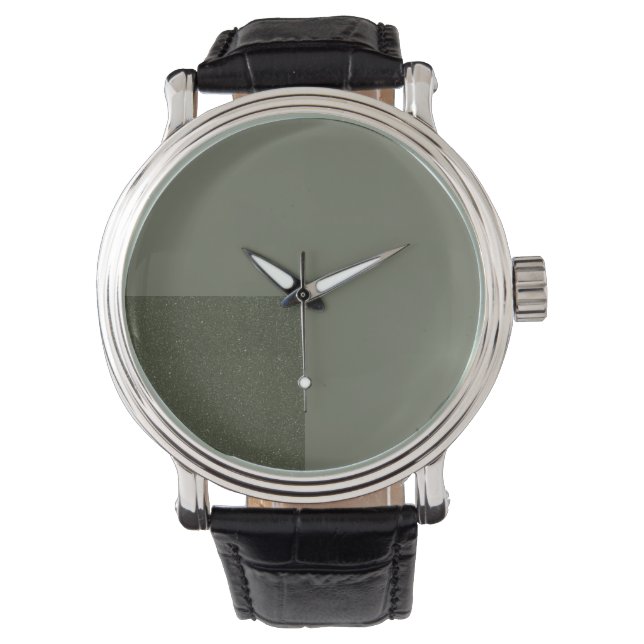 Two-Tone Moss Green Watch – Customisable Gift (Front)