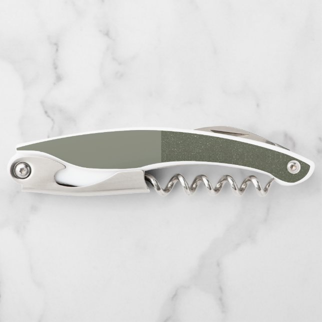 Two-Tone Moss Green Wine Corkscrew – Customisable (Front)
