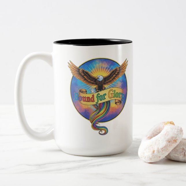 Two-Tone Mug, 15 oz Coffee Mug (With Donut)