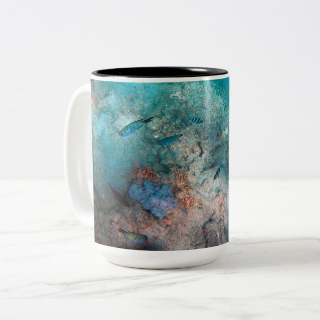 Two-Tone Mug, 15 oz Coffee Mug (Front Left)