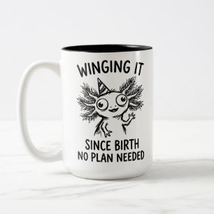 Two-Tone Mug: Sarcastic Axolotl Funny Coffee Quote Mug