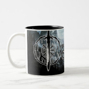Two-Tone Mug, Valhalla Oliver Rune Coffee Mug