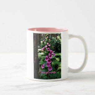 Two-Tone Mug with Foxglove Design