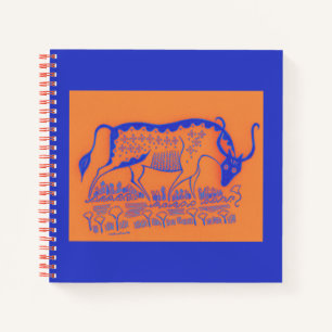 Two-Tone Mycenaean Greek Inspired Bull Notebook