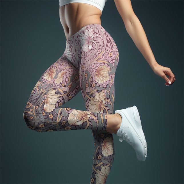 Two-Tone Pimpernel Dusty Pink & Grey Blue Morris Leggings (Creator Uploaded)