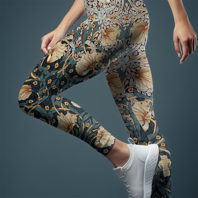 Two-Tone Pimpernel Yellow & Teal Blue Morris Leggings (Creator Uploaded)