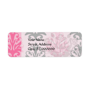 two tone pink and black chic damask