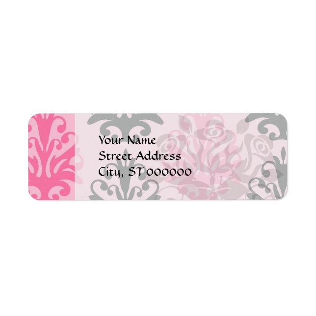 two tone pink and black chic damask (Front)