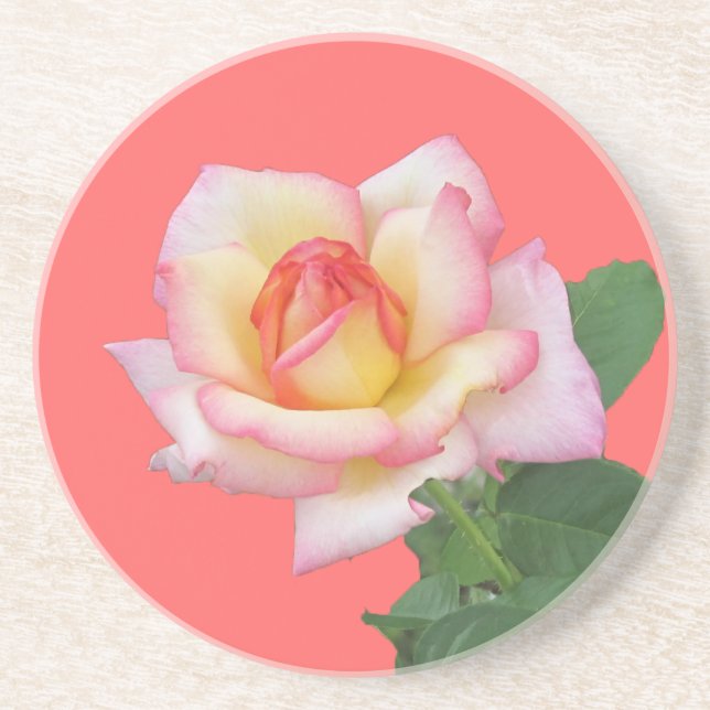 Two-tone Pink Rose Coaster (Front)