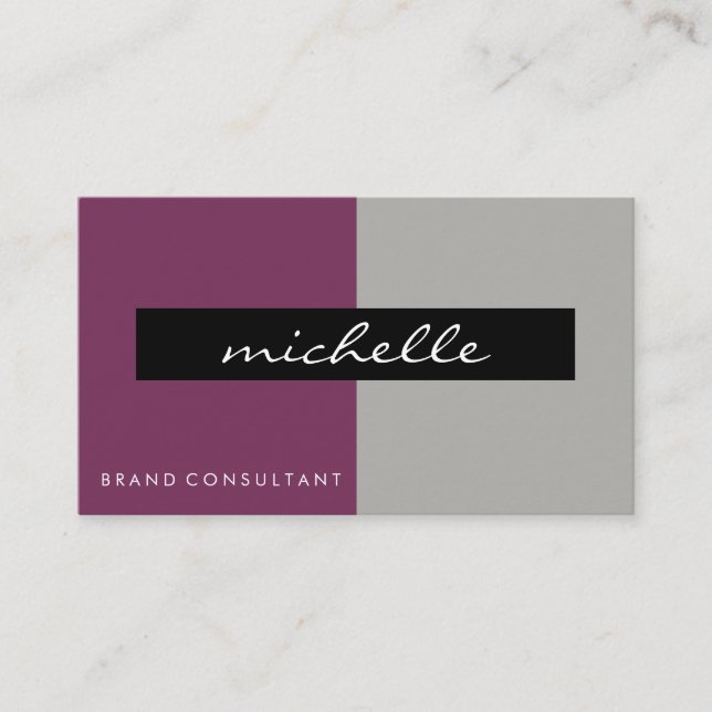 Two Tone Purple / Grey Business Card (Front)