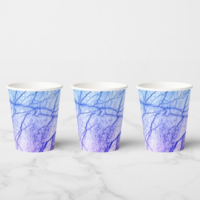  Two Tone Purple Marble Look Paper Cups (Multi)