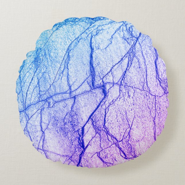  Two Tone Purple Marble Look Round Cushion (Front)
