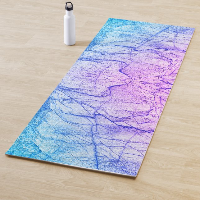  Two Tone Purple Marble Look Yoga Mat (In Situ)