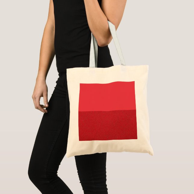 Two-Tone Red Canvas Tote Bag – Customisable (Front (Product))