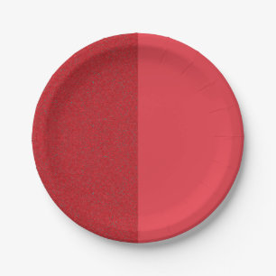 Two-Tone Red Textured Paper Plate – Customisable