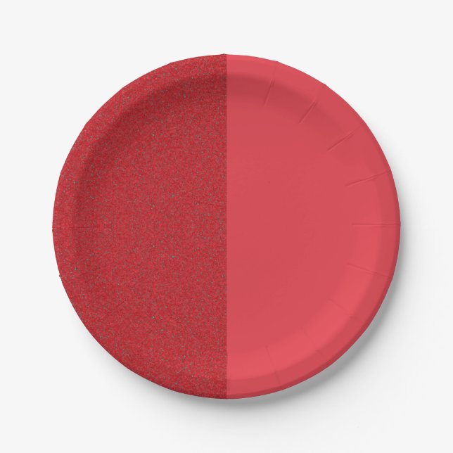 Two-Tone Red Textured Paper Plate – Customisable (Front)