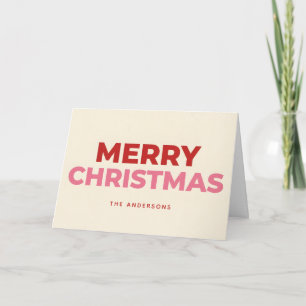 Two-Tone Retro Script Merry Christmas Holiday Card