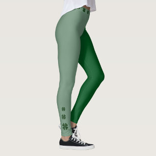 Two Tone Shamrock Irish Lucky Charm Leggings