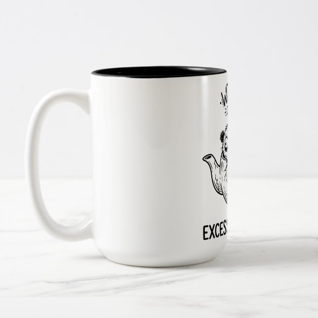 Two-Tone Silly Panda Funny Coffee Mug (Left)