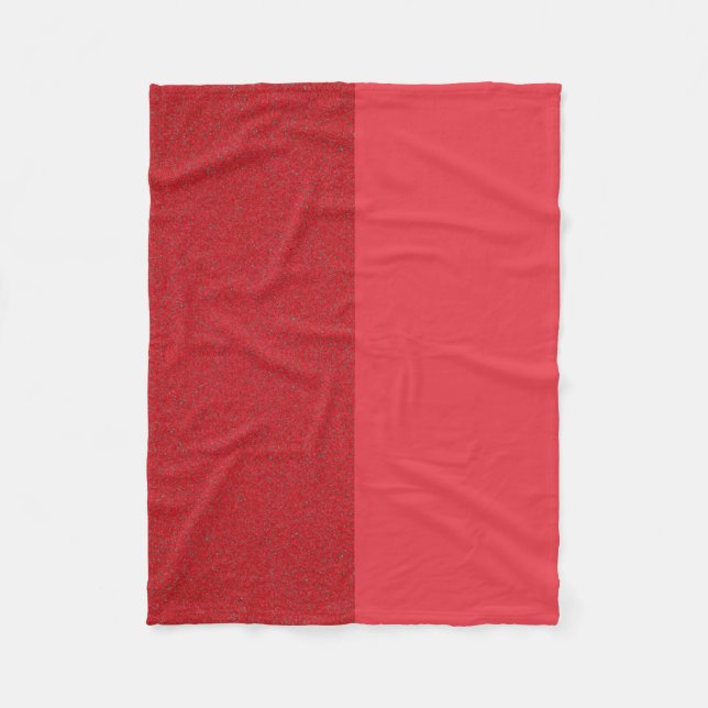 Two-Tone Tomato Red Custom Fleece Blanket (Front)