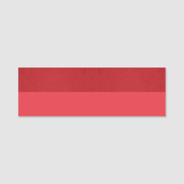 Two-Tone Tomato Red Name Tag – Customisable (Front)